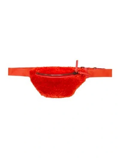 Pre-owned Mr & Mrs Italy Faux Fur Belt Bag In Orange