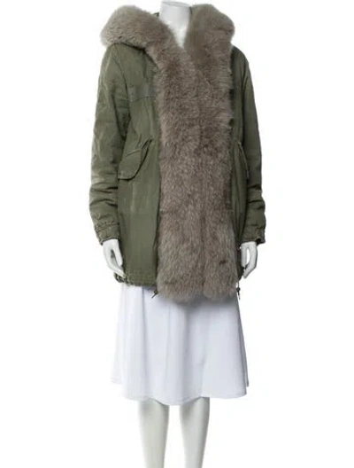 Pre-owned Mr & Mrs Italy Faux Fur Coat In Green