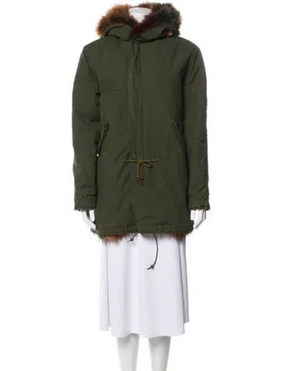 Pre-owned Mr & Mrs Italy Faux Fur Coat In Green