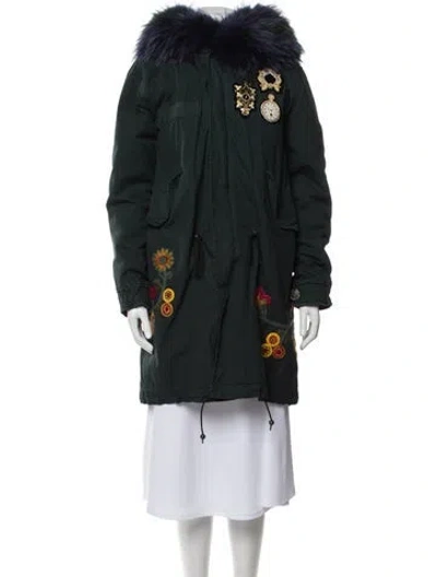 Pre-owned Mr & Mrs Italy Floral Print Parka In Green