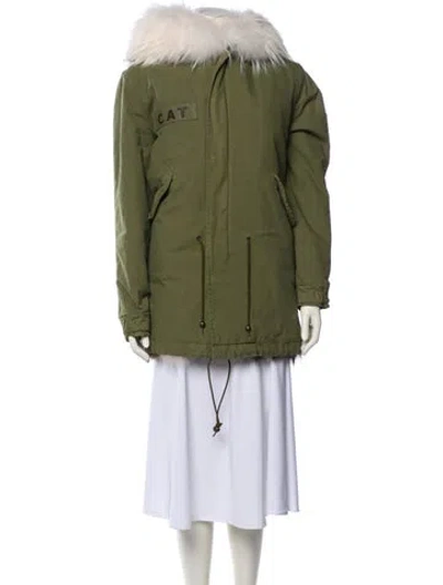 Pre-owned Mr & Mrs Italy Fur Trimmed Parka W/ Tags W/ Tags In Green