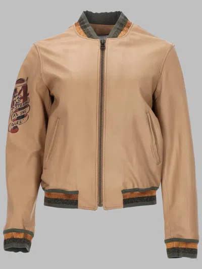 Mr & Mrs Italy Cropped Leather Jacket With Colorful Graphic Patches In Multi