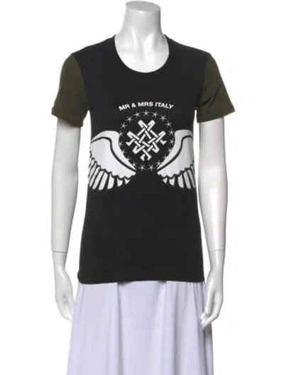 Pre-owned Mr & Mrs Italy Graphic Print Crew Neck T-shirt In Black