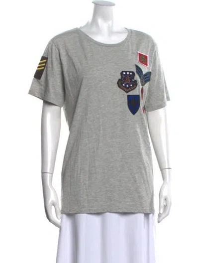 Pre-owned Mr & Mrs Italy Graphic Print Crew Neck T-shirt In Grey