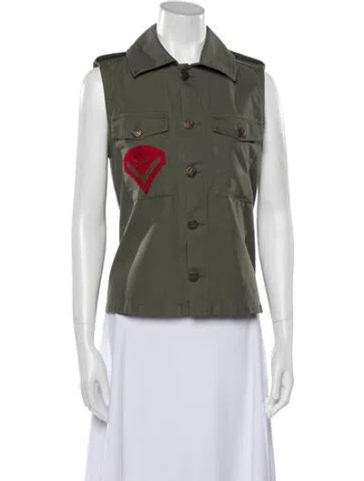 Pre-owned Mr & Mrs Italy Graphic Print Vest In Green