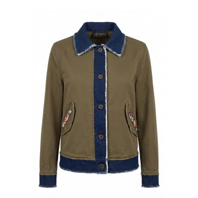 Mr & Mrs Italy Green Cotton Women's Jacket