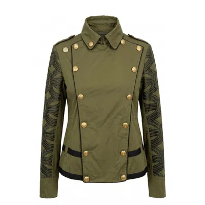 Mr & Mrs Italy Green Cotton Women's Jacket