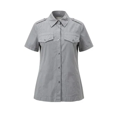 Mr & Mrs Italy Grey Cotton Women Shirt In Gray