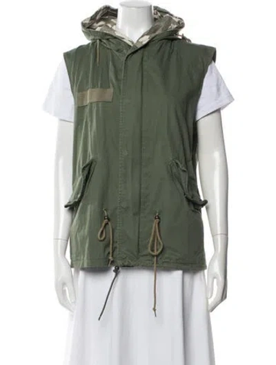 Pre-owned Mr & Mrs Italy Leather Camouflage Print Vest In Green