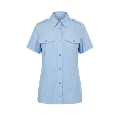 Mr & Mrs Italy Light Blue Cotton Women Shirt