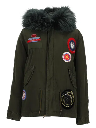 Mr & Mrs Italy Stylish Paintrka Mini Sports Jacket With Logo In Green