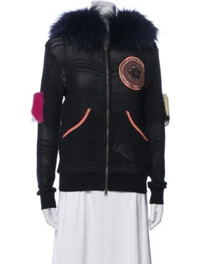 Pre-owned Mr & Mrs Italy Printed Bomber Jacket W/ Tags In Blue