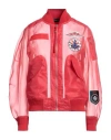 Mr & Mrs Italy Woman Jacket Red Size Xs Polyester, Polyamide, Cotton, Rayon In Red