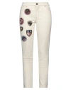 Mr & Mrs Italy Woman Pants Ivory Size 8 Cotton, Elastane, Glass In White