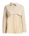 Mr & Mrs Italy Woman Shirt Beige Size 4 Cotton