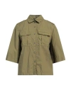 Mr & Mrs Italy Woman Shirt Military Green Size M Cotton In Green