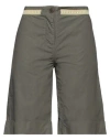 Mr & Mrs Italy Woman Shorts & Bermuda Shorts Military Green Size S Cotton In Green