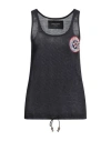 Mr & Mrs Italy Woman Tank Top Midnight Blue Size Xxs Linen, Viscose, Polyamide, Elastane, Glass In Blue