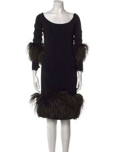 Pre-owned Mr. Blackwell Vintage Knee-length Dress In Black
