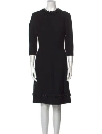 Pre-owned Mr. Blackwell Vintage Knee-length Dress In Black