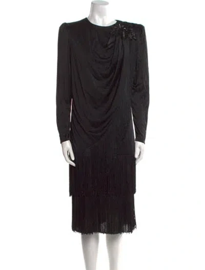 Pre-owned Mr. Blackwell Vintage Knee-length Dress In Black