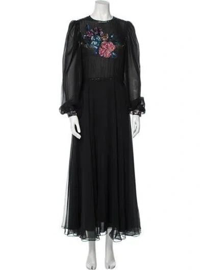 Pre-owned Mr. Blackwell Vintage Long Dress In Black