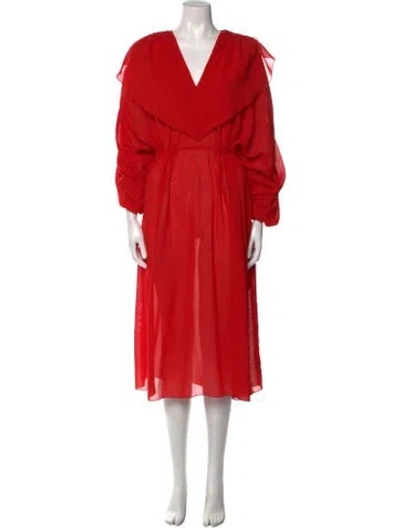 Pre-owned Mr. Blackwell Vintage Midi Length Dress In Red