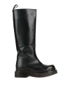 Mr. Boots Woman Boot Black Size 8 Leather In Black