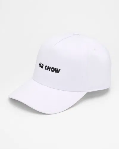 Mr Chow Unisex Embroidered Baseball Hat In White