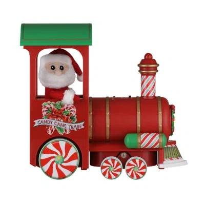 Mr. Christmas 10 In. Animated Vintage Holiday Train Circler In Silver;white;green;red
