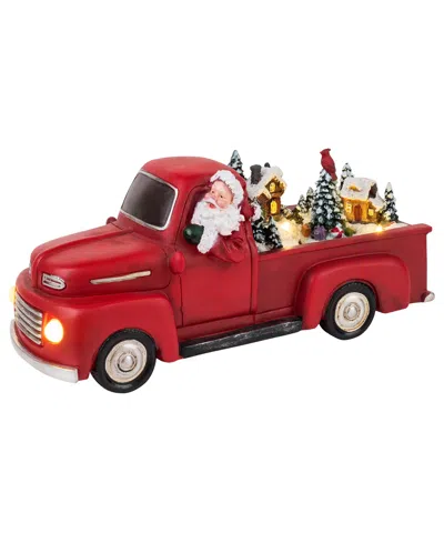 Mr. Christmas 11" Animated Musical Resin Truck, Santa In Red