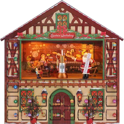 Mr. Christmas 16 In. Animated Santa's Workshop Advent Calendar In Multicolor