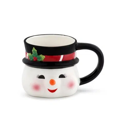 Mr. Christmas 16oz Nostalgic Ceramic Snowman Mug In Black;red