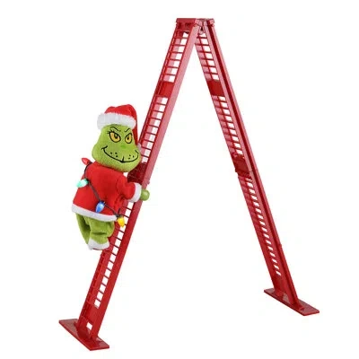 Mr. Christmas 17 In. Animated Ladder Climbing Grinch In Red