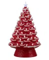 Mr. Christmas 18 " Nostalgic Ceramic Tree With White Lights In Red