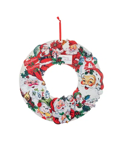 Mr. Christmas 18" Wooden Wreath Vintage-like Santa Claus In Multi