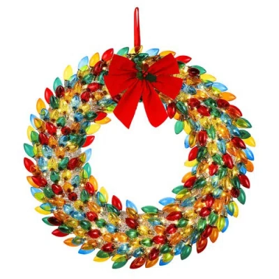 Mr. Christmas 30 In. Retro C9 Bulb Wreath In Multi