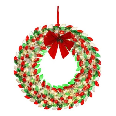 Mr. Christmas 30 In. Retro C9 Bulb Wreath In Multi