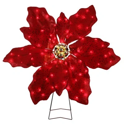 Mr. Christmas 35 In. Outdoor Twinkling Led Poinsettia In Red