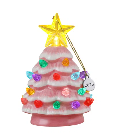Mr. Christmas 4" Nostalgic Christmas Tree With 2025 Charm In Pink