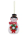 Mr. Christmas 4.5" Ceramic Ornament Snowman In Multi