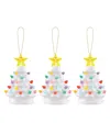 Mr. Christmas 5" Nostalgic Ceramic Tree Ornaments, Set Of 3 In White