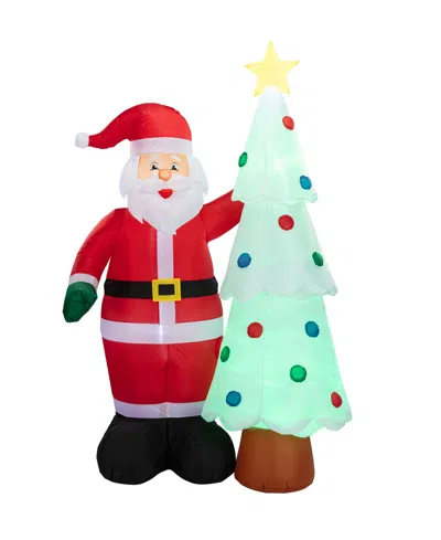 Mr. Christmas 7 Ft. Outdoor Santa And Tree Lit Inflatable In Multi