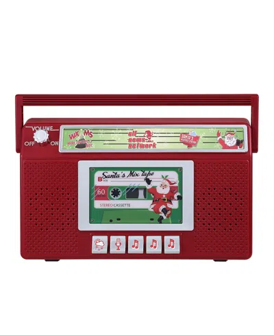 Mr. Christmas 7" Santa's Boom Box Radio In Red