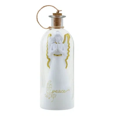 Mr. Christmas 8 In. Message In A Bottle Angel - Peace In White
