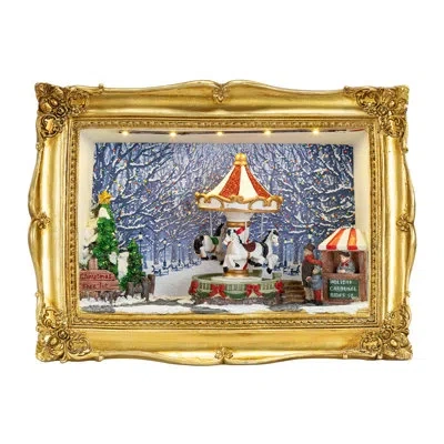 Mr. Christmas 90th Anniversary Collection - Animated & Musical Gold Frame Carousel Shadow Box