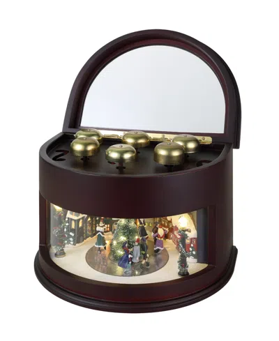 Mr. Christmas Animated 11" Symphony Of Bells Music Box Skaters In Multi