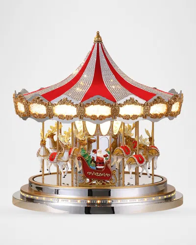 Mr. Christmas Gold & Silver Dazzle Swarovski Carousel Christmas Decor In Multi