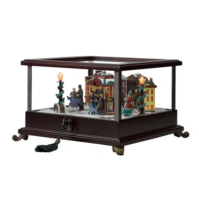 Mr. Christmas Holiday Music Box - Skaters In Brown