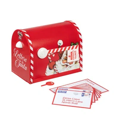 Mr. Christmas Magic Of Christmas 10 In. Santa's Enchanted Mailbox In Red